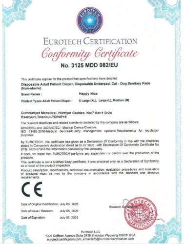 CE Uygunluk Belgesi - Eurotech Certification